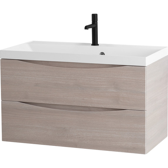 Тумба подвесная с раковиной BelBagno MARINO-800-2C-SO-RG-P 80 см, Rovere Grigio - 2 Тумба подвесная с раковиной BelBagno MARINO-800-2C-SO-RG-P 80 см, Rovere Grigio фото 2