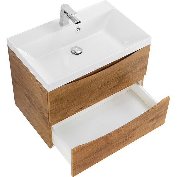 Тумба подвесная с раковиной BelBagno MARINO-600-2C-SO-RN-P 60 см, Rovere Nature фото 3