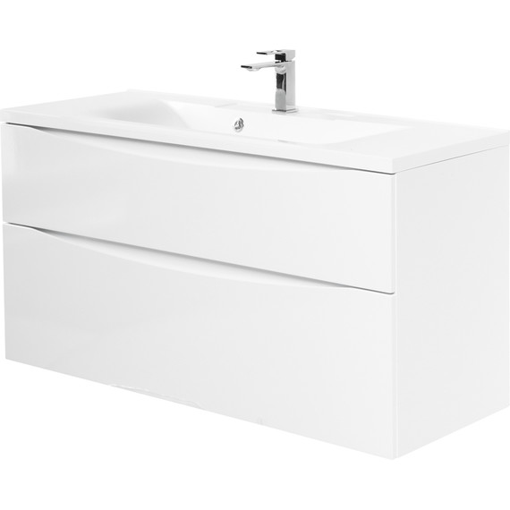 Тумба подвесная с раковиной BelBagno MARINO-H60-1000-2C-SO-BL-P 100 см, Bianco Lucido - 2 Тумба подвесная с раковиной BelBagno MARINO-H60-1000-2C-SO-BL-P 100 см, Bianco Lucido фото 2