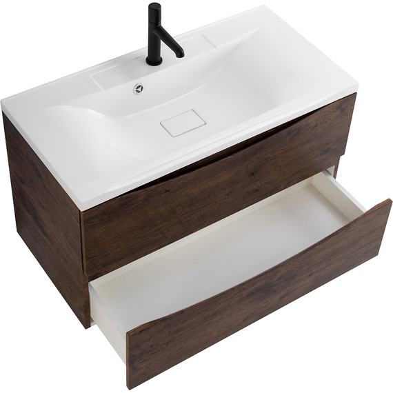 Тумба подвесная с раковиной BelBagno MARINO-800-2C-SO-RW-P 80 см, Rovere Moro (раковина BB800/450-LV-MR-PR) фото 3