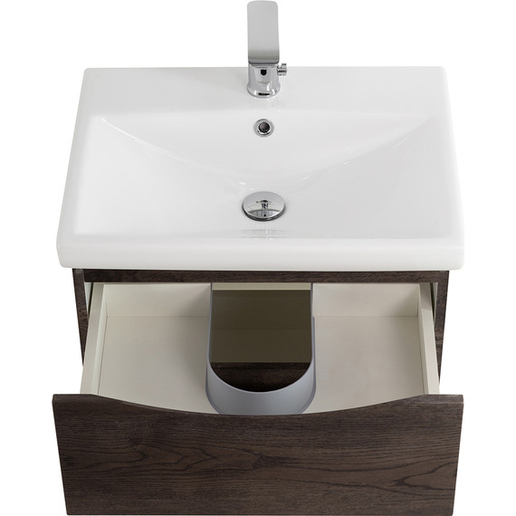 Тумба подвесная с раковиной BelBagno MARINO-CER-600-2C-SO-RNG-P 60 см, Rovere Nature Grigio фото 4