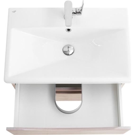 Тумба подвесная с раковиной BelBagno MARINO-CER-600-2C-SO-RG-P 60 см, Rovere Grigio фото 8