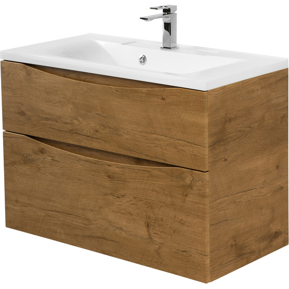 Тумба подвесная с раковиной BelBagno MARINO-H60-800-2C-SO-RN-P 80 см, Rovere Nature (раковина BB800/450-LV-MR-PR) - 2 Тумба подвесная с раковиной BelBagno MARINO-H60-800-2C-SO-RN-P 80 см, Rovere Nature (раковина BB800/450-LV-MR-PR) фото 2