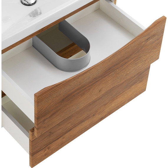 Тумба подвесная с раковиной BelBagno MARINO-CER-700-2C-SO-RR-P 70 см, Rovere Rustico фото 7