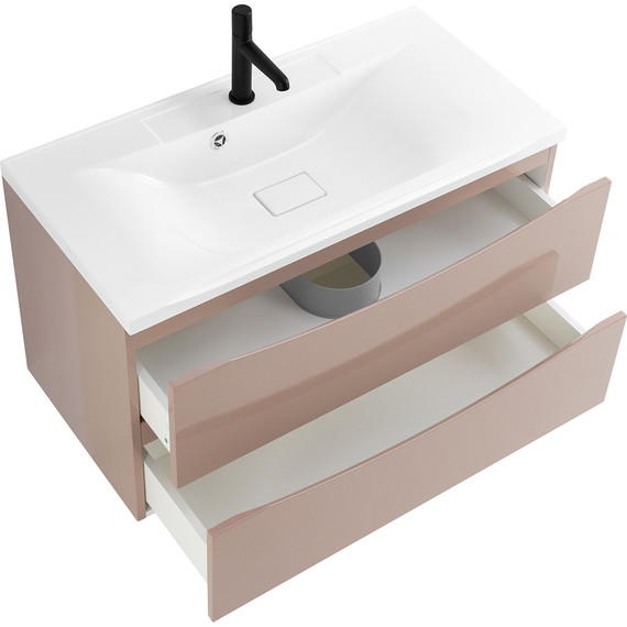 Тумба подвесная с раковиной BelBagno MARINO-800-2C-SO-CL-P 80 см, Capucino Lucido (раковина BB800/450-LV-MR-PR) фото 5