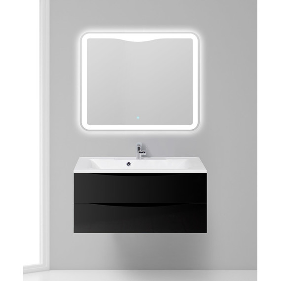 Тумба подвесная с раковиной BelBagno MARINO-1100-2C-SO-NL-P 110 см, Nero Lucido фото 9