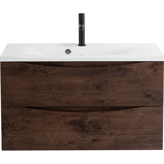 Тумба подвесная с раковиной BelBagno MARINO-800-2C-SO-RW-P 80 см, Rovere Moro (раковина BB800/450-LV-MR-PR) фото 2