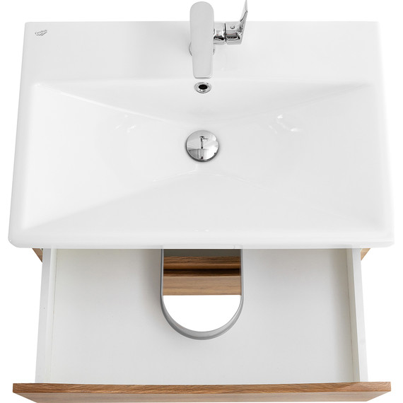 Тумба подвесная с раковиной BelBagno MARINO-CER-700-2C-SO-RR-P 70 см, Rovere Rustico фото 8