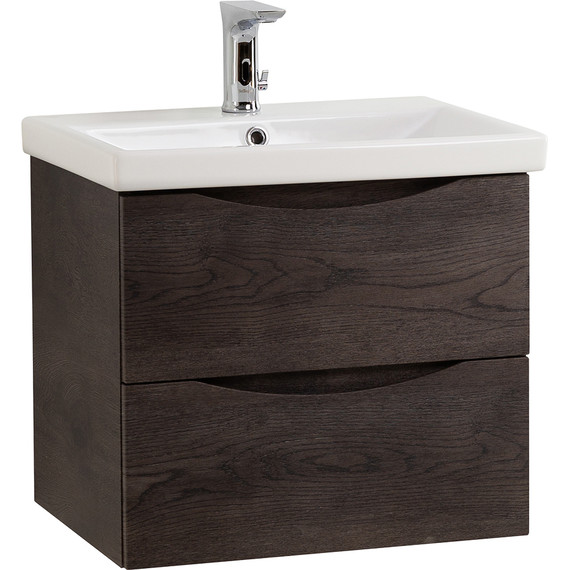 Тумба подвесная с раковиной BelBagno MARINO-CER-700-2C-SO-RNG-P 70 см, Rovere Nature Grigio фото 5