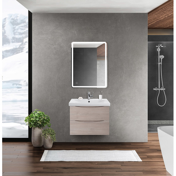 Тумба подвесная с раковиной BelBagno MARINO-CER-600-2C-SO-RG-P 60 см, Rovere Grigio фото 10