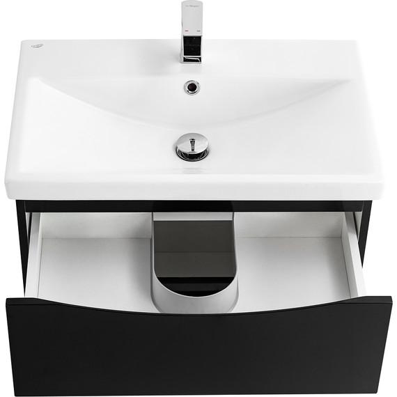 Тумба подвесная с раковиной BelBagno MARINO-CER-600-2C-SO-NL-P 60 см, Nero Lucido фото 4