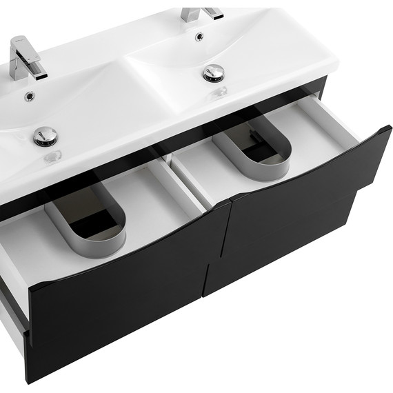 Тумба подвесная с раковиной BelBagno MARINO-CER-1200-4C-SO-2-NL-P 120 см, Nero Lucido - 7 Тумба подвесная с раковиной BelBagno MARINO-CER-1200-4C-SO-2-NL-P 120 см, Nero Lucido фото 7