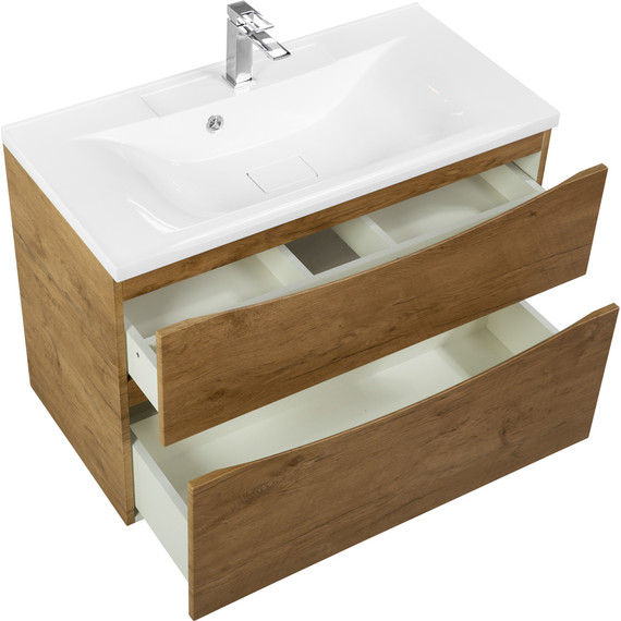 Тумба подвесная с раковиной BelBagno MARINO-H60-900-2C-SO-RN-P 90 см, Rovere Nature (раковина BB900/450-LV-MR-PR) - 5 Тумба подвесная с раковиной BelBagno MARINO-H60-900-2C-SO-RN-P 90 см, Rovere Nature (раковина BB900/450-LV-MR-PR) фото 5