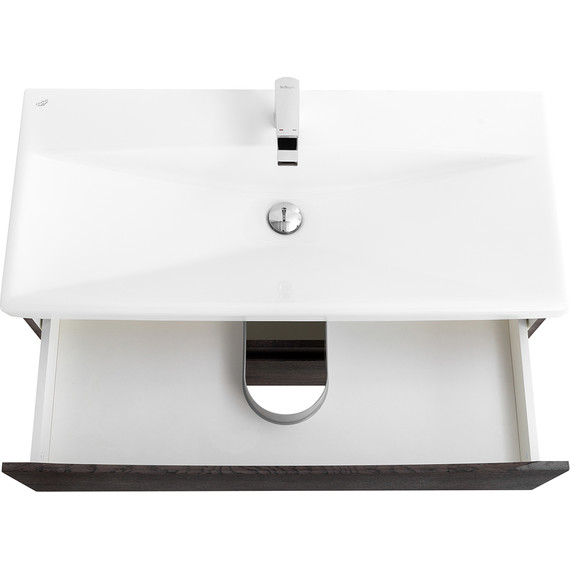 Тумба подвесная с раковиной BelBagno MARINO-CER-800-2C-SO-RNG-P 80 см, Rovere Nature Grigio фото 7