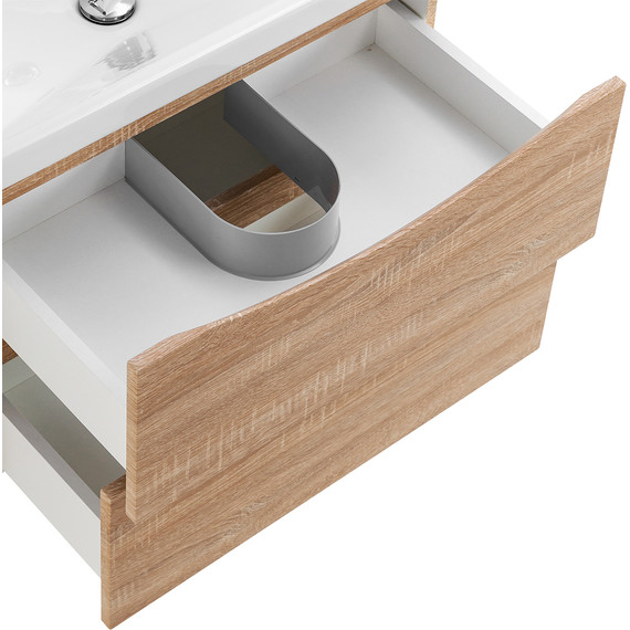 Тумба подвесная с раковиной BelBagno MARINO-CER-600-2C-SO-WO-P 60 см, Rovere Bianco фото 7