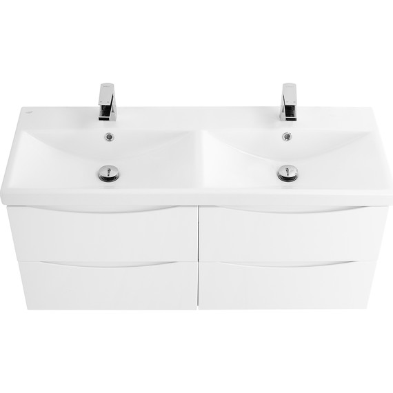 Тумба подвесная с раковиной BelBagno MARINO-CER-1200-4C-SO-2-BL-P 120 см, Bianco Lucido фото 5