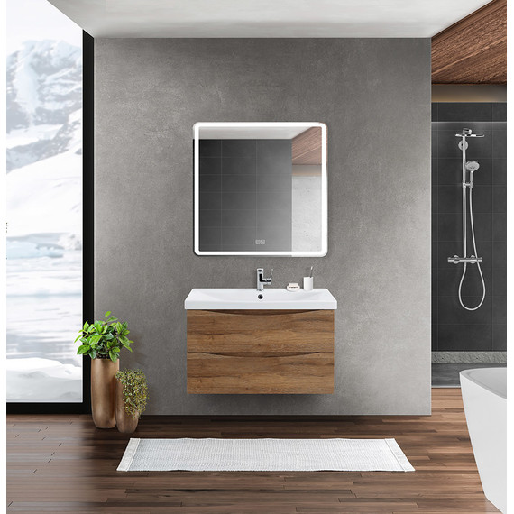 Тумба подвесная с раковиной BelBagno MARINO-CER-700-2C-SO-RR-P 70 см, Rovere Rustico фото 10