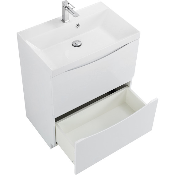 Тумба напольная с раковиной BelBagno MARINO-700-2C-PIA-BL-P 70 см, белый - 3 Тумба напольная с раковиной BelBagno MARINO-700-2C-PIA-BL-P 70 см, белый фото 3