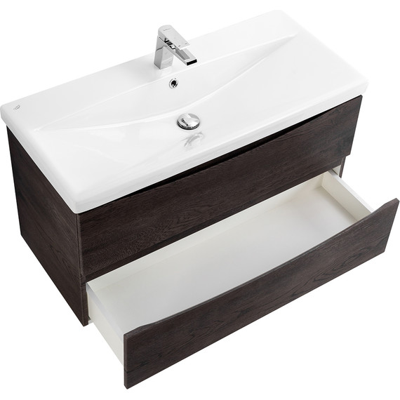 Тумба подвесная с раковиной BelBagno MARINO-CER-800-2C-SO-RNG-P 80 см, Rovere Nature Grigio фото 3