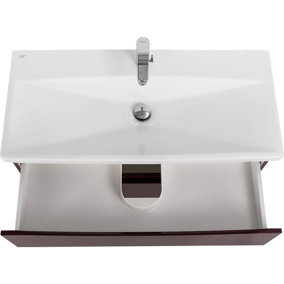 Тумба подвесная с раковиной BelBagno MARINO-CER-800-2C-SO-BRDL-P 80 см, Bordo Lucido фото 8