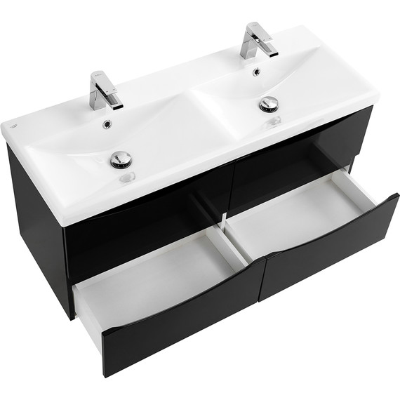 Тумба подвесная с раковиной BelBagno MARINO-CER-1200-4C-SO-2-NL-P 120 см, Nero Lucido - 3 Тумба подвесная с раковиной BelBagno MARINO-CER-1200-4C-SO-2-NL-P 120 см, Nero Lucido фото 3