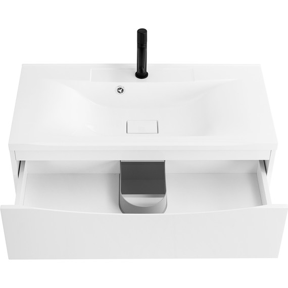 Тумба подвесная с раковиной BelBagno MARINO-1100-2C-SO-BL-P 110 см, Bianco Lucido фото 7