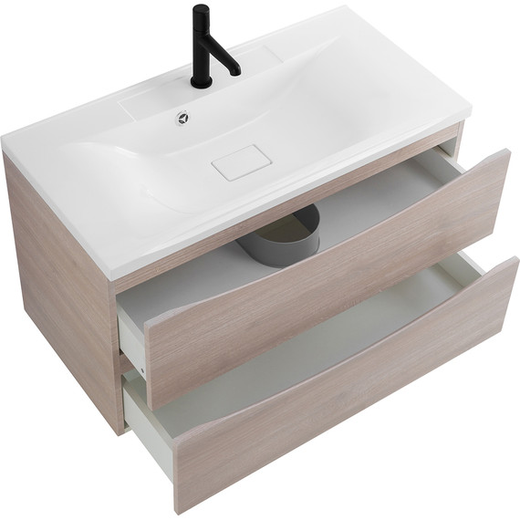 Тумба подвесная с раковиной BelBagno MARINO-800-2C-SO-RG-P 80 см, Rovere Grigio (раковина BB800/450-LV-MR-PR) - 5 Тумба подвесная с раковиной BelBagno MARINO-800-2C-SO-RG-P 80 см, Rovere Grigio (раковина BB800/450-LV-MR-PR) фото 5