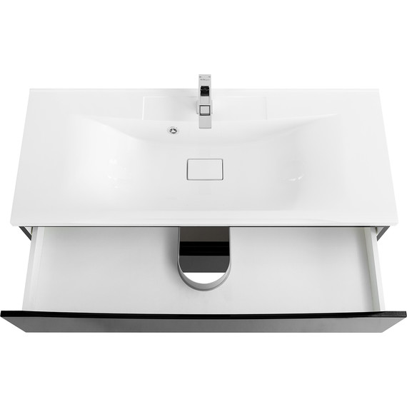 Тумба подвесная с раковиной BelBagno MARINO-1100-2C-SO-NL-P 110 см, Nero Lucido фото 4