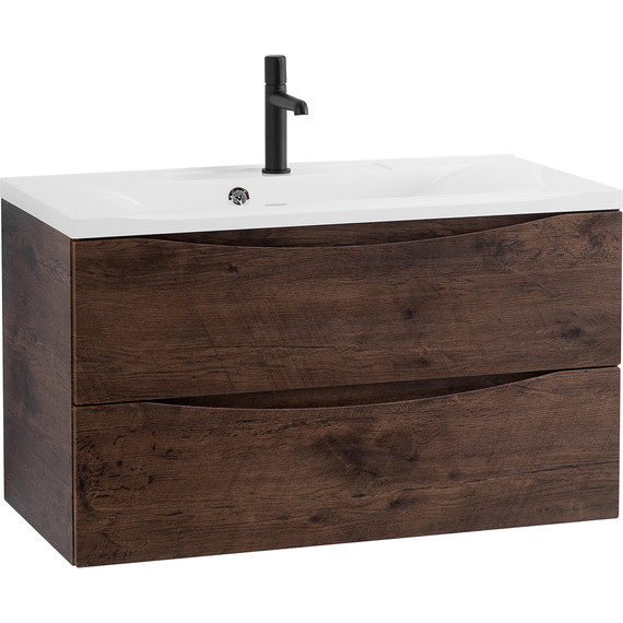 Тумба подвесная с раковиной BelBagno MARINO-800-2C-SO-RW-P 80 см, Rovere Moro (раковина BB800/450-LV-MR-PR) фото 