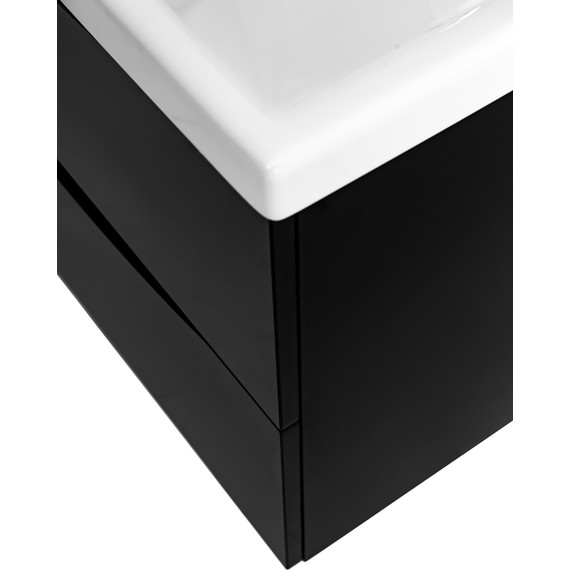 Тумба подвесная с раковиной BelBagno MARINO-CER-600-2C-SO-NL-P 60 см, Nero Lucido фото 8