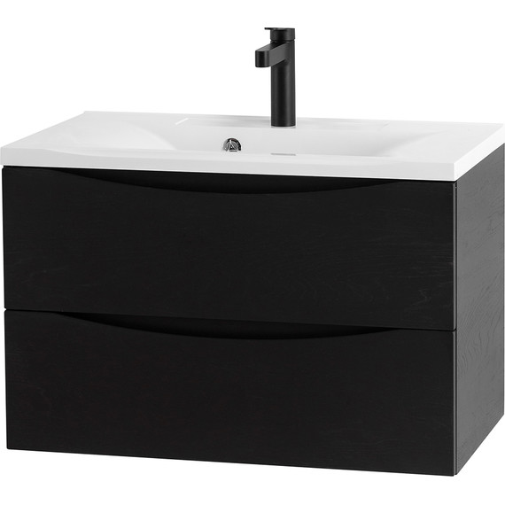 Тумба подвесная с раковиной BelBagno MARINO-800-2C-SO-RCA-P 80 см, Rovere Cioccolato Amaro (раковина BB800/450-LV-MR-PR) фото 