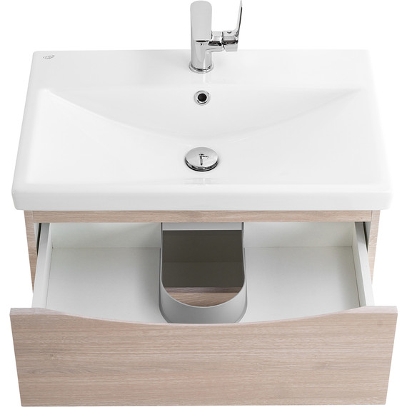 Тумба подвесная с раковиной BelBagno MARINO-CER-600-2C-SO-RG-P 60 см, Rovere Grigio фото 4