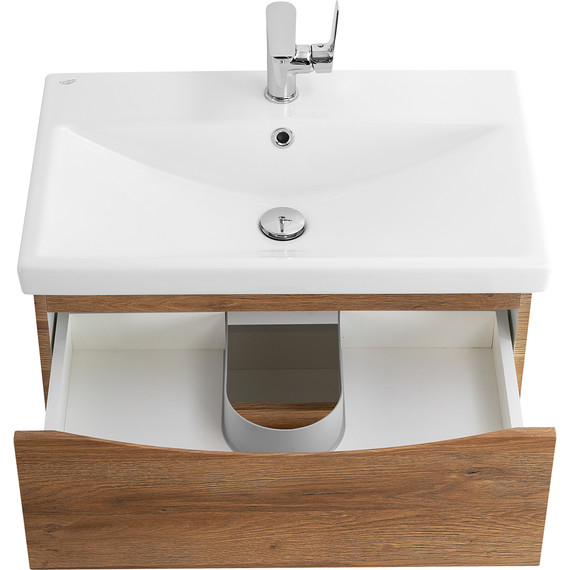 Тумба подвесная с раковиной BelBagno MARINO-CER-700-2C-SO-RR-P 70 см, Rovere Rustico фото 4