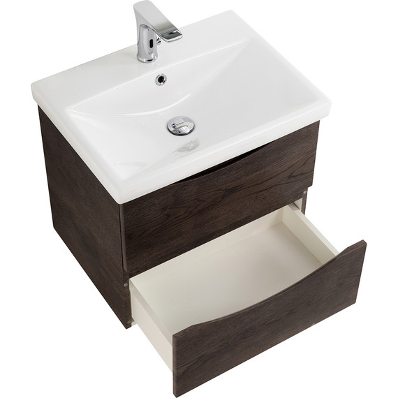 Тумба подвесная с раковиной BelBagno MARINO-CER-600-2C-SO-RNG-P 60 см, Rovere Nature Grigio фото 3