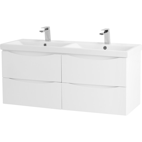 Тумба подвесная с раковиной BelBagno MARINO-CER-1200-4C-SO-2-BL-P 120 см, Bianco Lucido фото 2