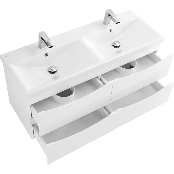 Тумба подвесная с раковиной BelBagno MARINO-CER-1200-4C-SO-2-BL-P 120 см, Bianco Lucido фото 6