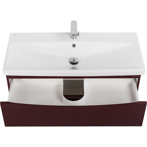 Тумба подвесная с раковиной BelBagno MARINO-CER-1000-2C-SO-BRDL-P 100 см, Bordo Lucido фото 4