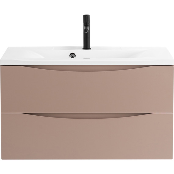 Тумба подвесная с раковиной BelBagno MARINO-800-2C-SO-CL-P 80 см, Capucino Lucido (раковина BB800/450-LV-MR-PR) фото 2