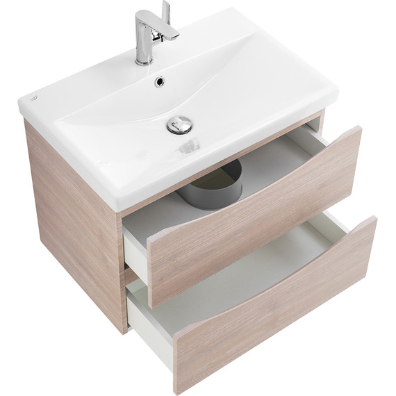 Тумба подвесная с раковиной BelBagno MARINO-CER-600-2C-SO-RG-P 60 см, Rovere Grigio фото 6