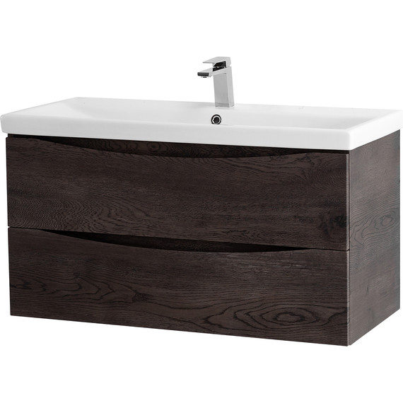 Тумба подвесная с раковиной BelBagno MARINO-CER-800-2C-SO-RNG-P 80 см, Rovere Nature Grigio фото 2