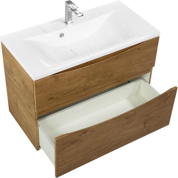 Тумба подвесная с раковиной BelBagno MARINO-H60-900-2C-SO-RN-P 90 см, Rovere Nature (раковина BB900/450-LV-MR-PR) - 3 Тумба подвесная с раковиной BelBagno MARINO-H60-900-2C-SO-RN-P 90 см, Rovere Nature (раковина BB900/450-LV-MR-PR) фото 3