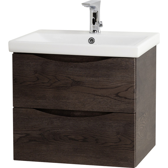 Тумба подвесная с раковиной BelBagno MARINO-CER-600-2C-SO-RNG-P 60 см, Rovere Nature Grigio фото 2