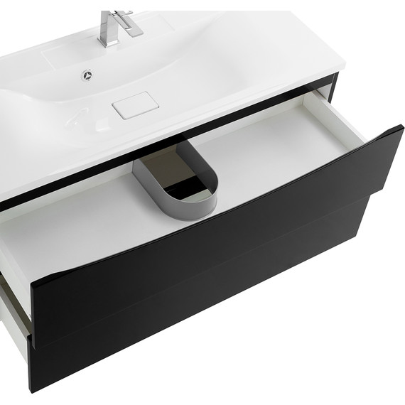 Тумба подвесная с раковиной BelBagno MARINO-1100-2C-SO-NL-P 110 см, Nero Lucido фото 6