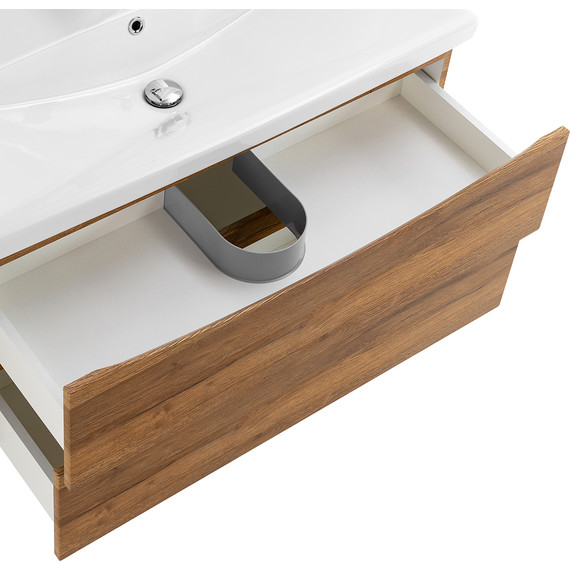 Тумба подвесная с раковиной BelBagno MARINO-CER-800-2C-SO-RR-P 80 см, Rovere Rustico фото 7