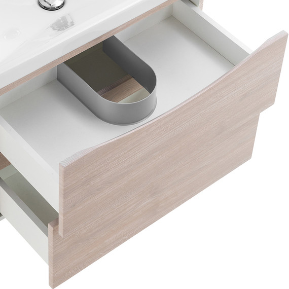 Тумба подвесная с раковиной BelBagno MARINO-CER-600-2C-SO-RG-P 60 см, Rovere Grigio фото 7