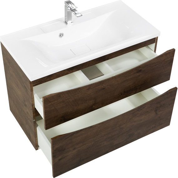 Тумба подвесная с раковиной BelBagno MARINO-H60-800-2C-SO-RW-P 80 см, Rovere Moro (раковина BB800/450-LV-MR-PR) фото 5