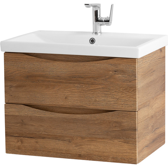 Тумба подвесная с раковиной BelBagno MARINO-CER-700-2C-SO-RR-P 70 см, Rovere Rustico фото 5