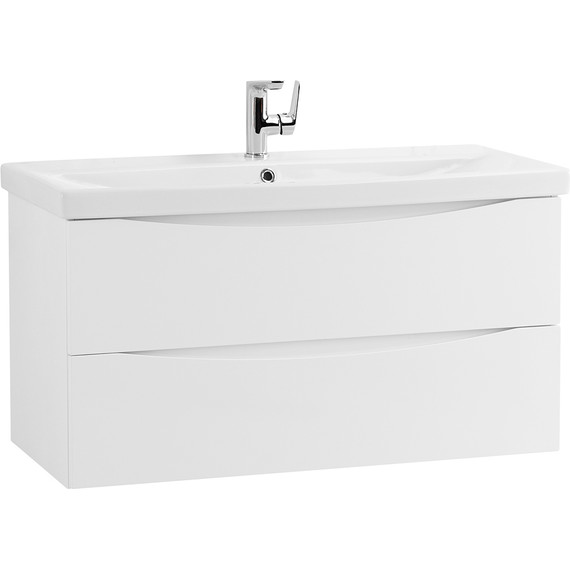 Тумба подвесная с раковиной BelBagno MARINO-CER-900-2C-SO-BO-P 90 см, Bianco Opaco фото 2