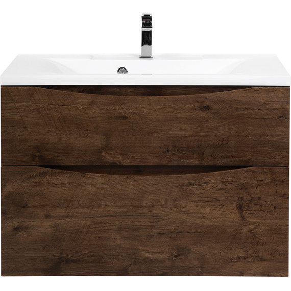Тумба подвесная с раковиной BelBagno MARINO-H60-900-2C-SO-RW-P 90 см, Rovere Moro (раковина BB900/450-LV-MR-PR) фото 