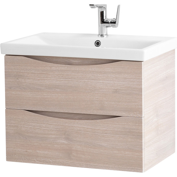 Тумба подвесная с раковиной BelBagno MARINO-CER-600-2C-SO-RG-P 60 см, Rovere Grigio фото 5